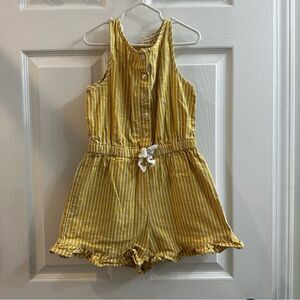 Copper Key Yellow Striped girls Romper size M (8)